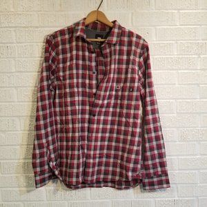 Vans NWT black red long sleeve button down M